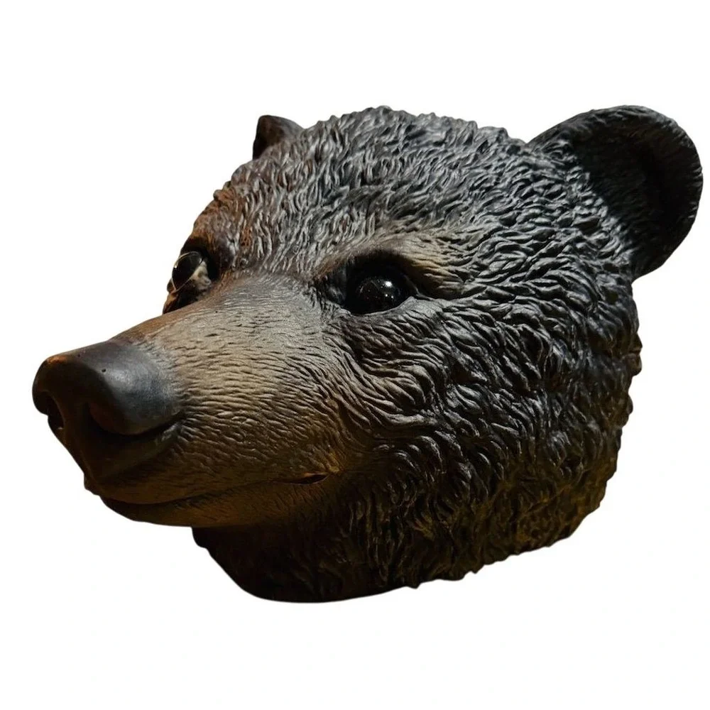 Realistic Black Bear Full Head Mask Halloween Costume Accessory cosplay animal